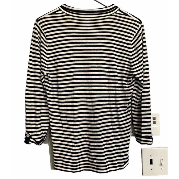 J McLaughlin Sweater Classic Nautical‎ Stripe Knit Pullover Womens Large - Picture 2 of 7